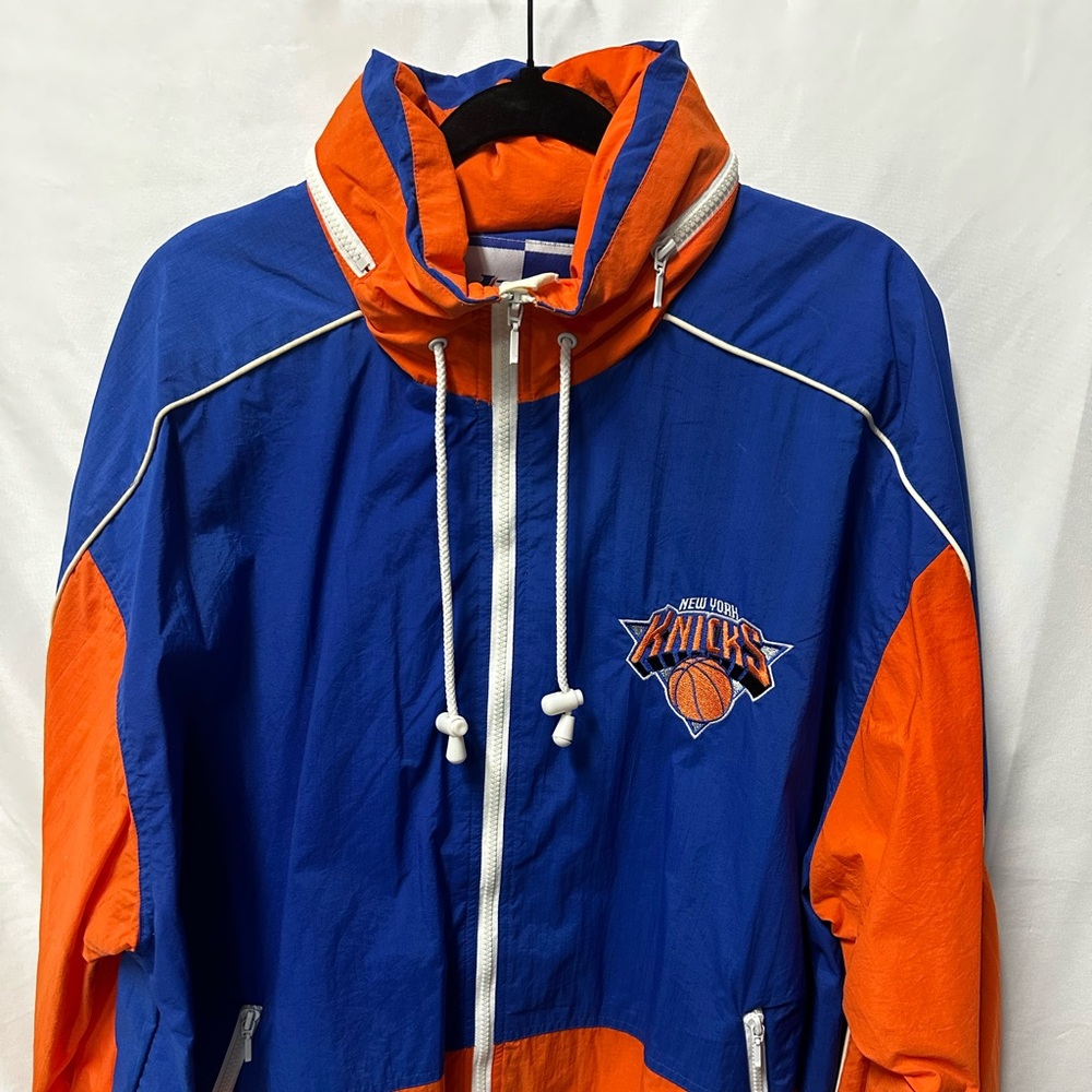 Logo Athletic New York Knicks Blue and Orange NBA Jacket XL Men’s